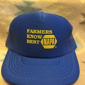 NAPA Blue Trucker Hat with Yellow Embroidery